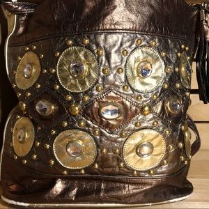 Vintage medium faux leather shoulder bag